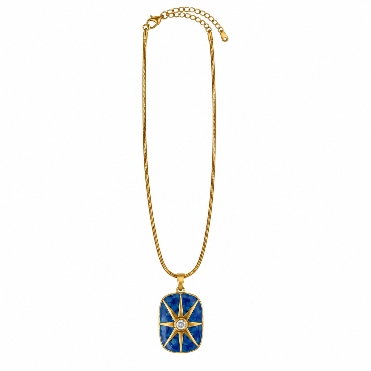 Its Sorte Étoile: mavi yıldızlı kolye, beyaz fonda ürün görünümü.